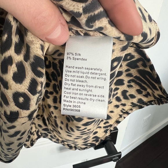 Charlotte Silk Camisole In leopard - Picture 2 of 4